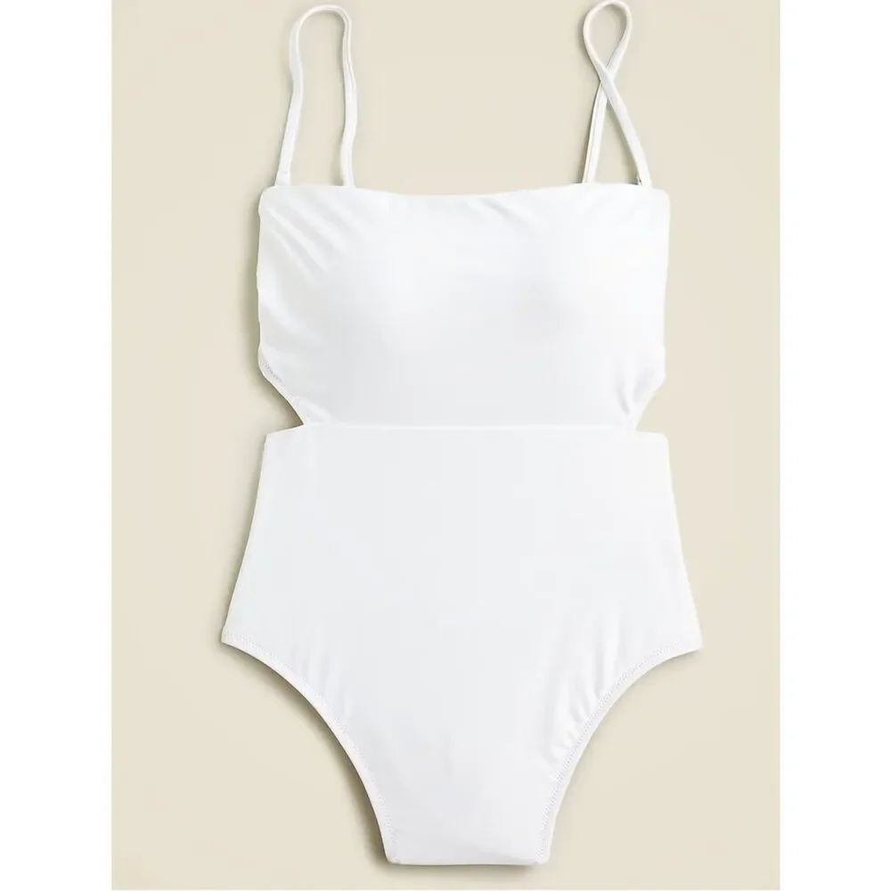 J.Crew Cutout tie-back one piece in white 14